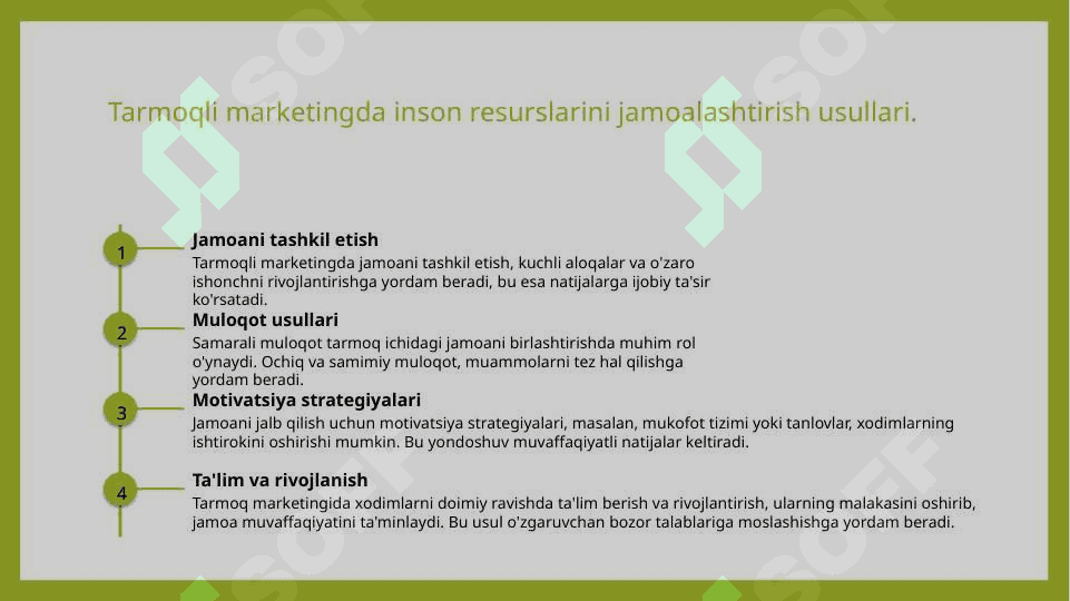 Tarmoqli marketingda inson resurslarini boshqarish 4