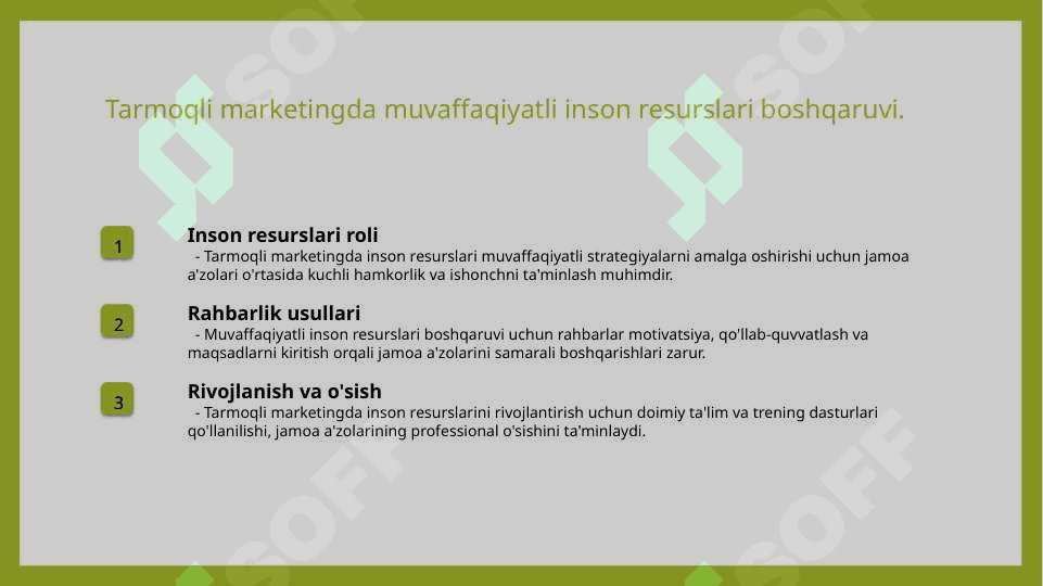 Tarmoqli marketingda inson resurslarini boshqarish 5