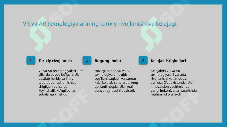 Virtual va toʻldirilgan reallik texnologiyalari 5