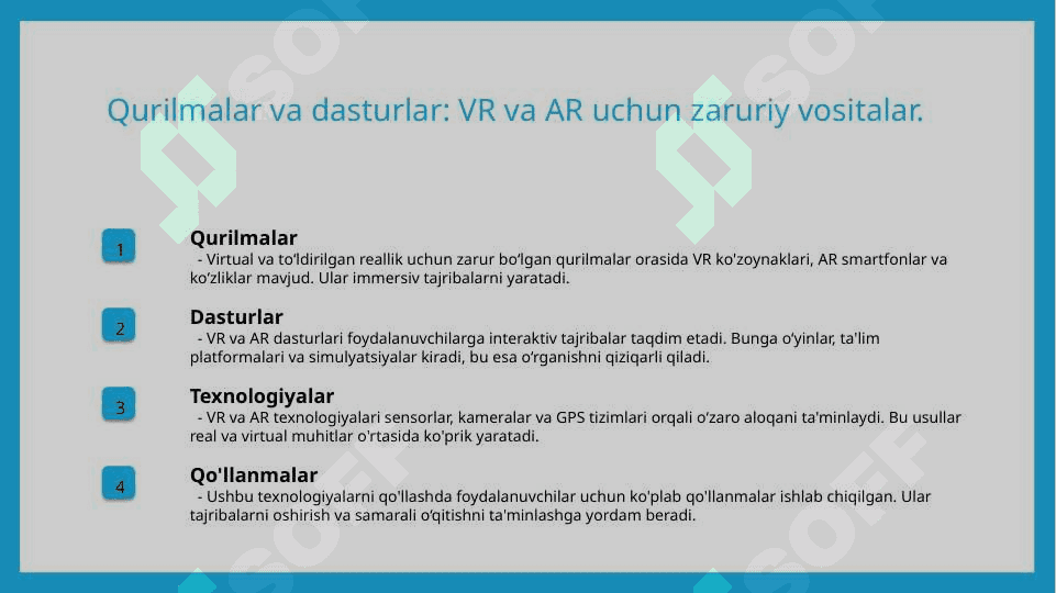 Virtual va toʻldirilgan reallik texnologiyalari 7