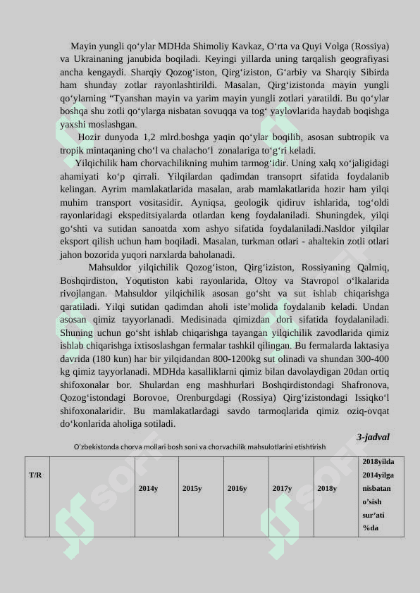 CHorvachilik va uning tarmoqlar geografiyasi 4