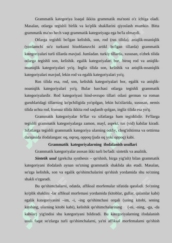 O’zbek imo-ishora tilida grammatik kategoriya 3