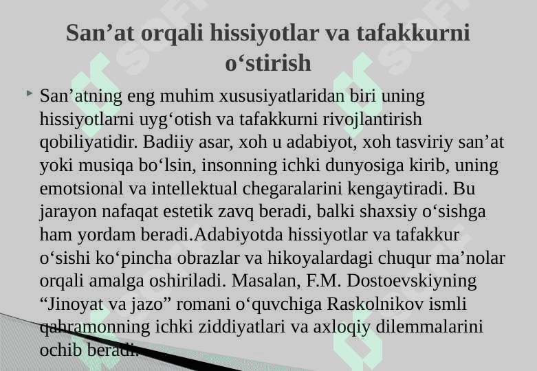 Dunyo estetik idrok etishda badiiy asarlarning ahamiyati 8