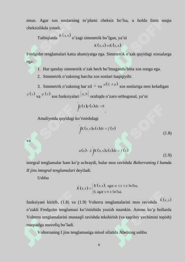 Integral tenglamalarni Kolokatsiya usuli bilan sonli yechish 6