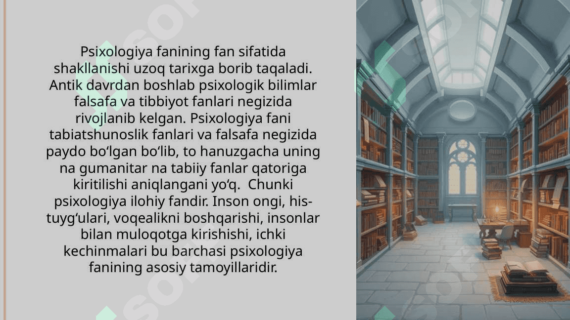 Psixologik fikrlarning ilk manbalari jahon mamlakatlarida fan sifatida rivojlanishi 2