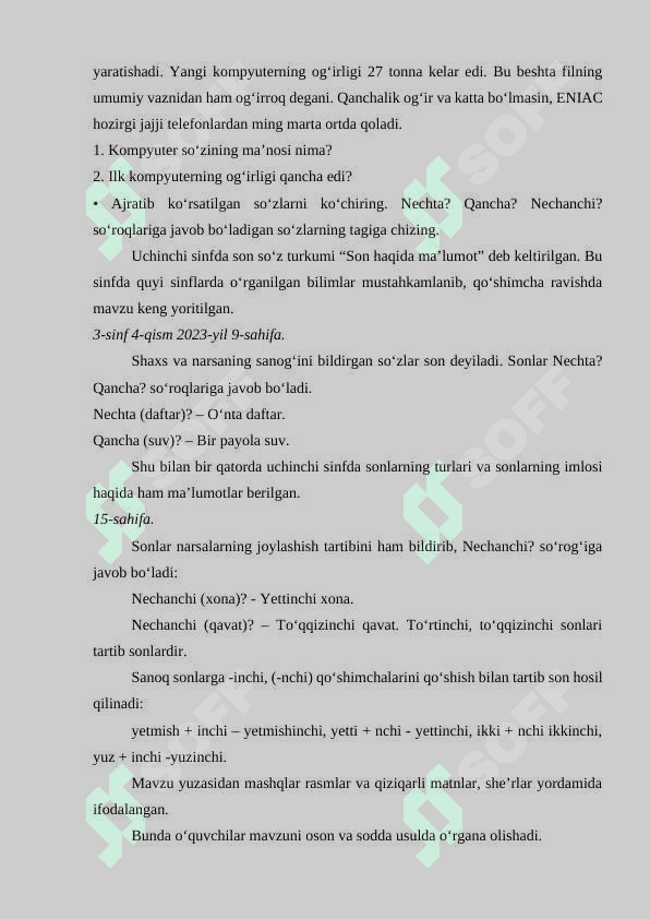 Boshlang‘ich sinf ona tili darslarida Son mavzusini oʻrganish meodikasi 7