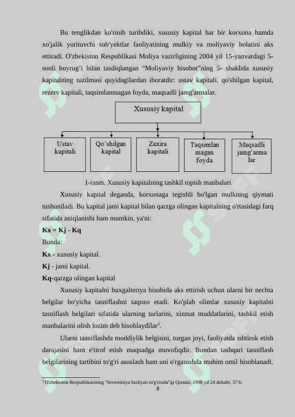 KORXONALARDA XUSUSIY KAPITAL HISOBI VA UNING TAHLILI 8