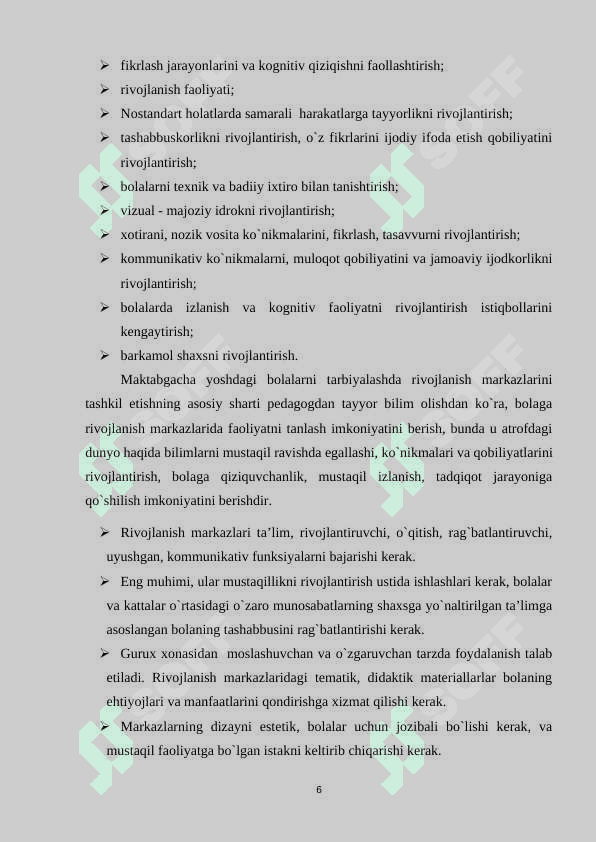 ILK QADAM" DAVLAT O'QUV DASTURI ASOSIDA FAOLIYAT MARKAZLARINI TASHKIL QILISH 6