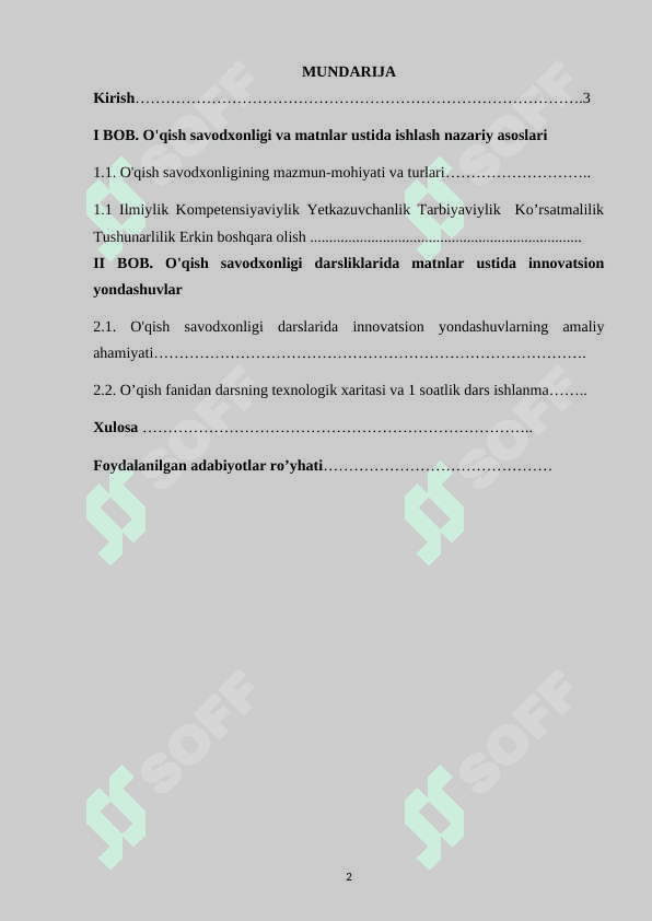O'qish savodxonligi darsliklarida matnlar ustida innovatsion yondashuvlar 2