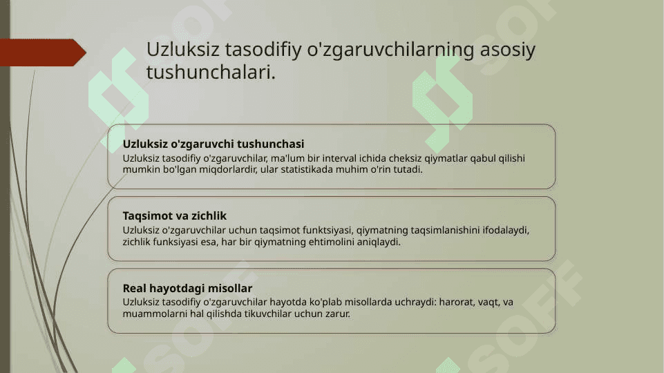 Uzluksiz tasodifiy miqdorlar 3