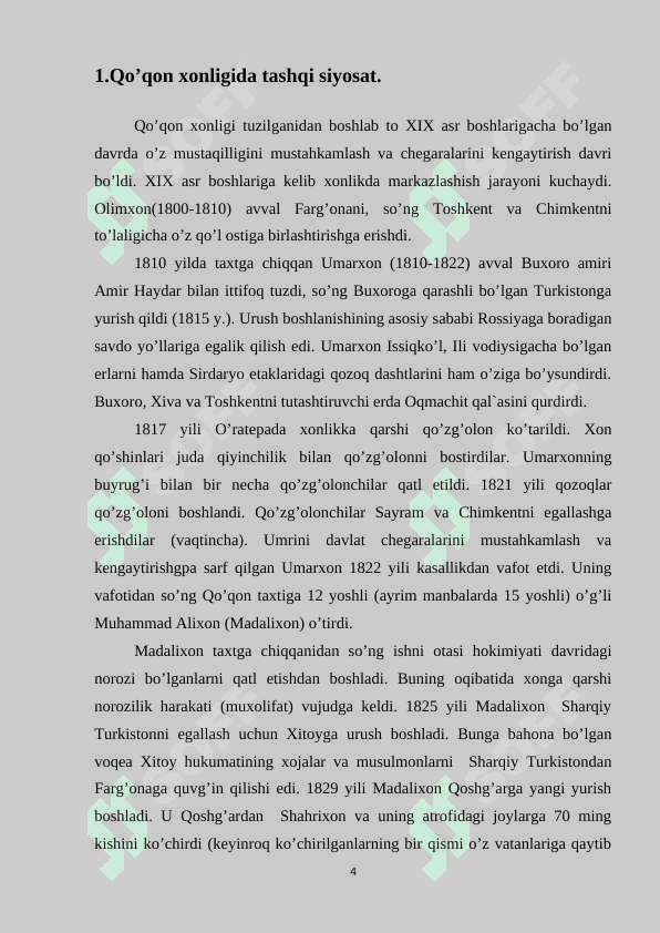 QO’QON XONLIGI VA SHARQIY TURKISTON MUNOSABATLARI 4