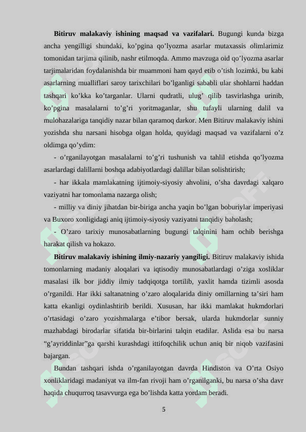 O’rta Osiyo xonliklarining Hindiston bilan iqtisodiy aloqalari 5