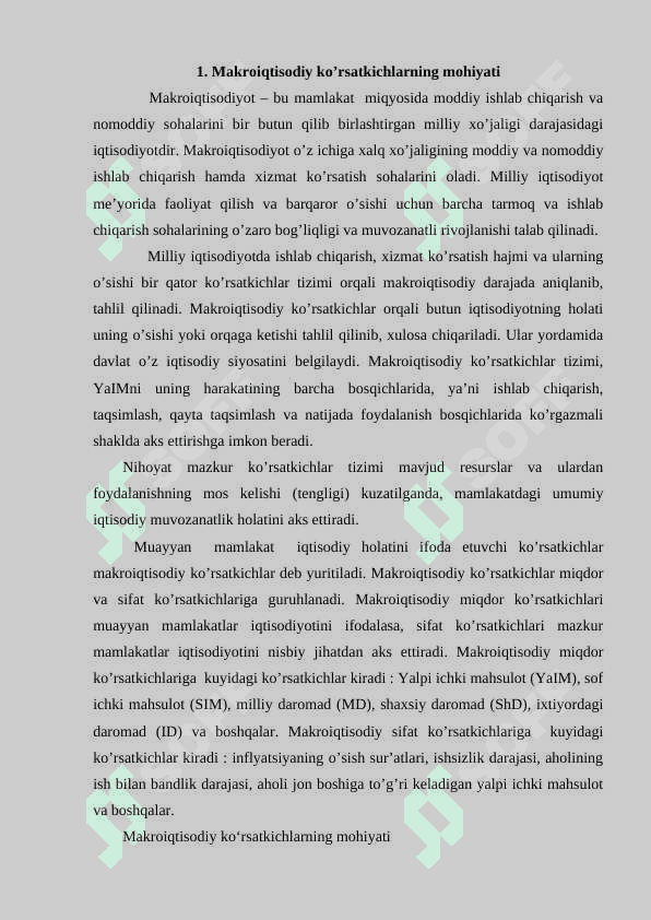 Asosiy makroiqtisodiy ko’rsatkichlar 2
