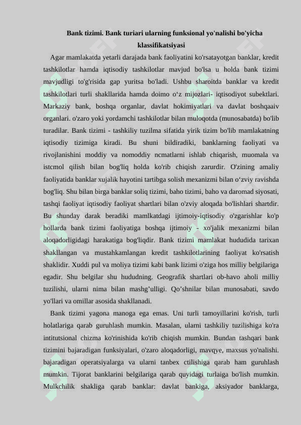 Banklarning aktiv operatsiyalari va hisobi 2