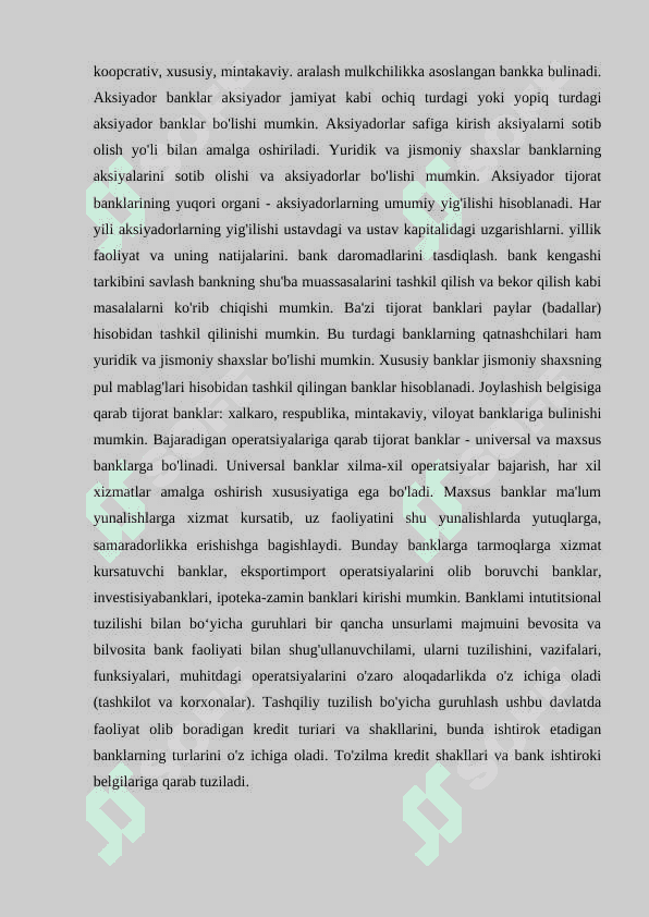 Banklarning aktiv operatsiyalari va hisobi 3