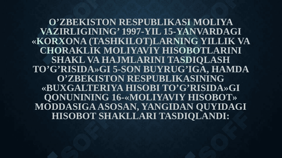 Chorak va yillik moliyaviy xisobotChorak va yillik moliyaviy xisobot 6