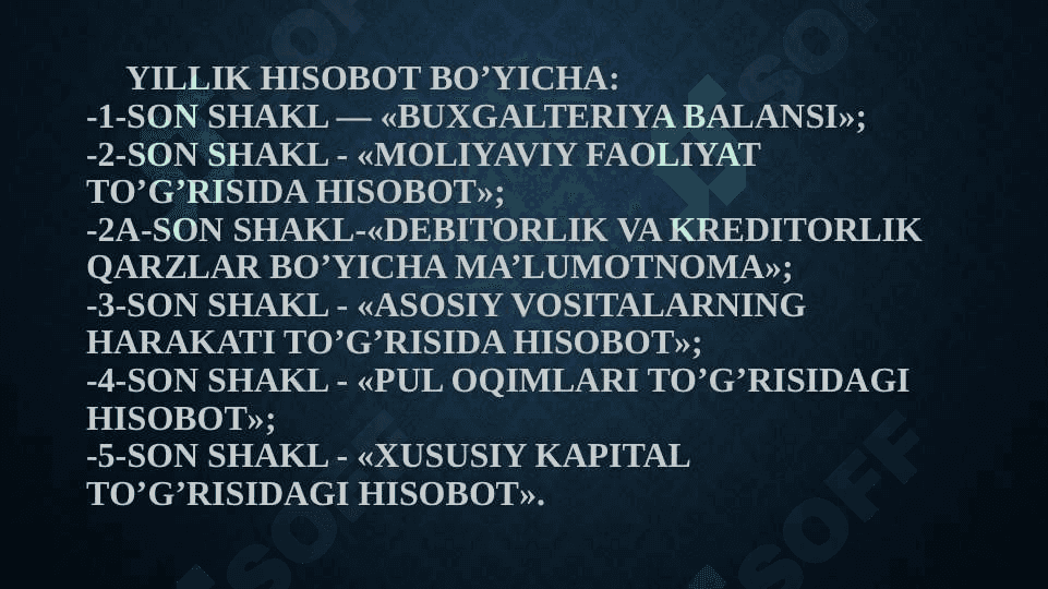 Chorak va yillik moliyaviy xisobotChorak va yillik moliyaviy xisobot 7