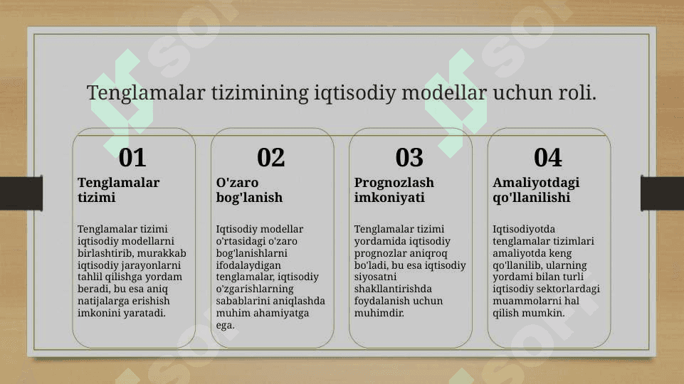 Ekonometrik tenglamalar sistemasi kôrinishidagi ekonometrik modelladning iqtisodiyotda qo'llanilishi 5