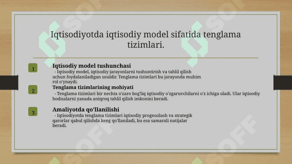 Ekonometrik tenglamalar sistemasi kôrinishidagi ekonometrik modelladning iqtisodiyotda qo'llanilishi 7