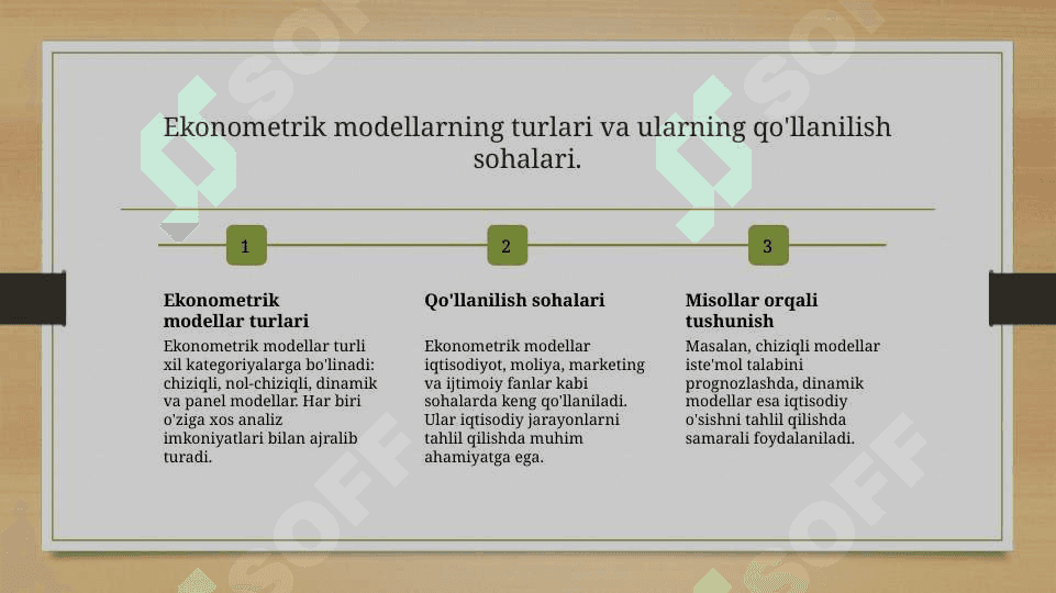 Ekonometrik tenglamalar sistemasi kôrinishidagi ekonometrik modelladning iqtisodiyotda qo'llanilishi 8