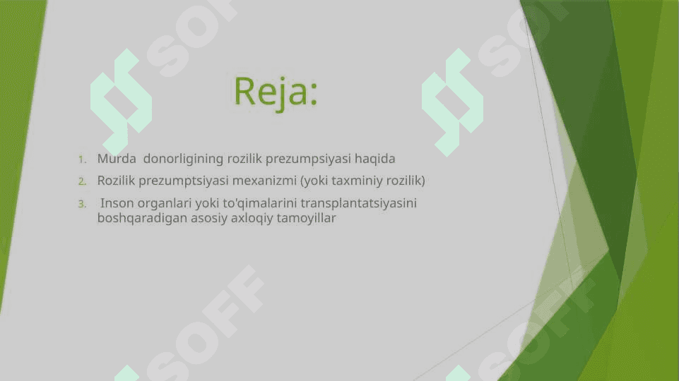 MURDA DONORLIGINING ROZILIK PREZUMPSIYA MODELI 2