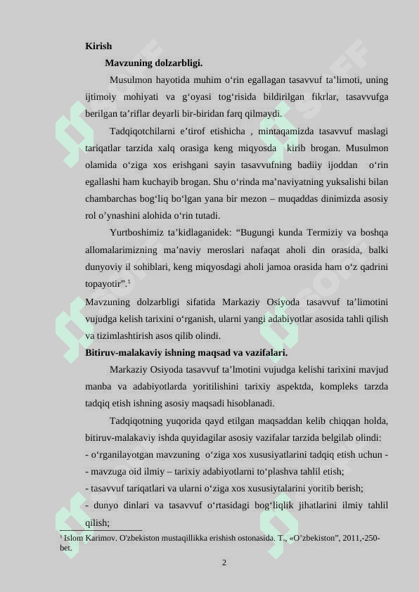 Markaziy Osiyoda tasavvuf ta'limotining vujudga kelish tarixidan 2