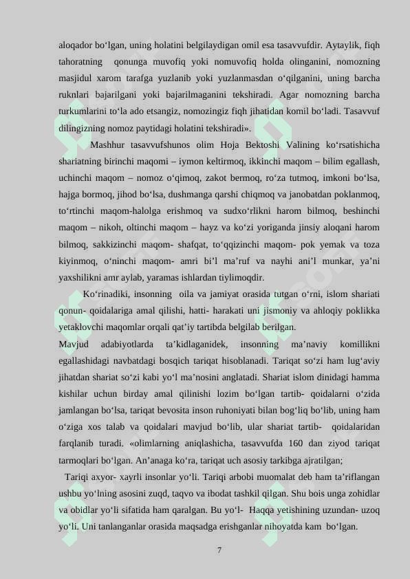 Markaziy Osiyoda tasavvuf ta'limotining vujudga kelish tarixidan 7