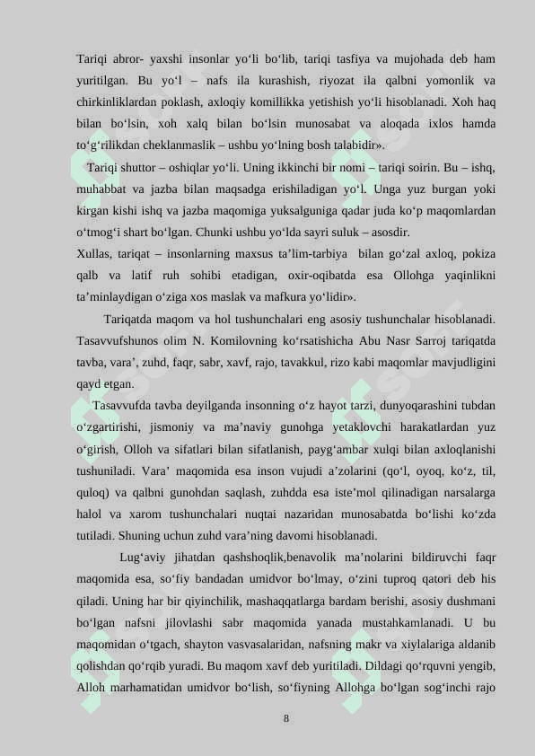 Markaziy Osiyoda tasavvuf ta'limotining vujudga kelish tarixidan 8