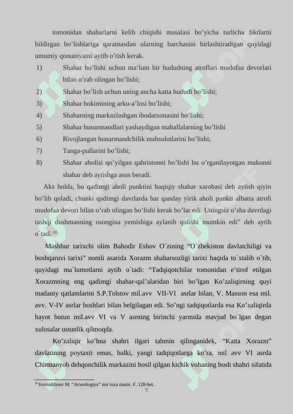 MARKAZIY OSIYO XALQLARI MODDIY MADANIYATI TARIXI VA UNI O`RTA TA`LIMDA O`QITILISHI MASALALARI 6