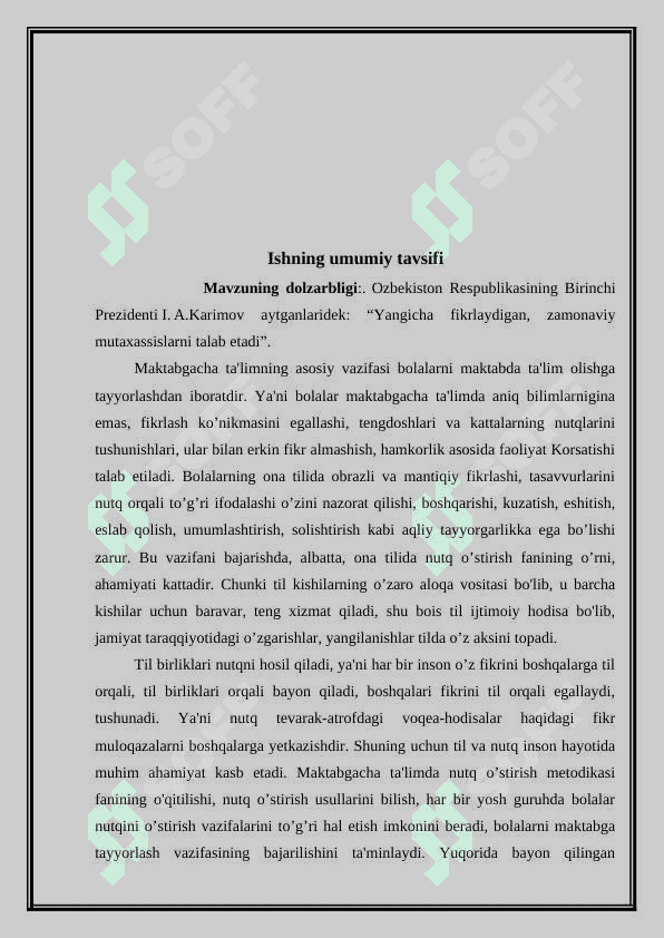 Bola hayotining uchinchi yilida nutq ostirishning asosiy vazifalari” 7