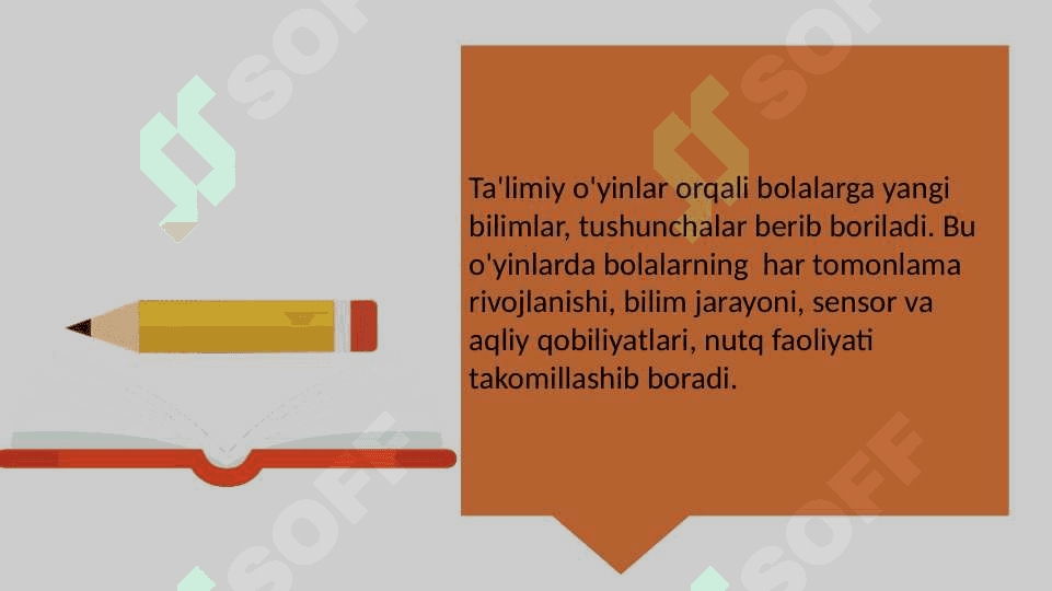 MTM DA TA'LIMIY O'YINLAR VA ULARNING AHAMIYATI. LUG'ATNI BOYITISH UCHUN XIZMAT QILADIGAN TA'LIMIY O'YINLARNING TURI. 8