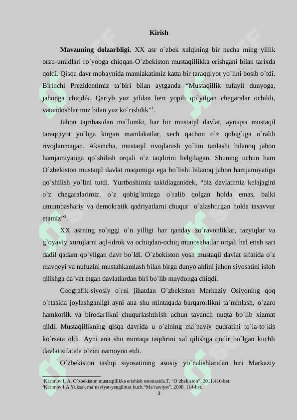 Mustaqillik yillarida O`zbekiston va Qozog`iston Respublikalari o`rtasida hamkorlik munosabatlarining o`rnatilishi 3