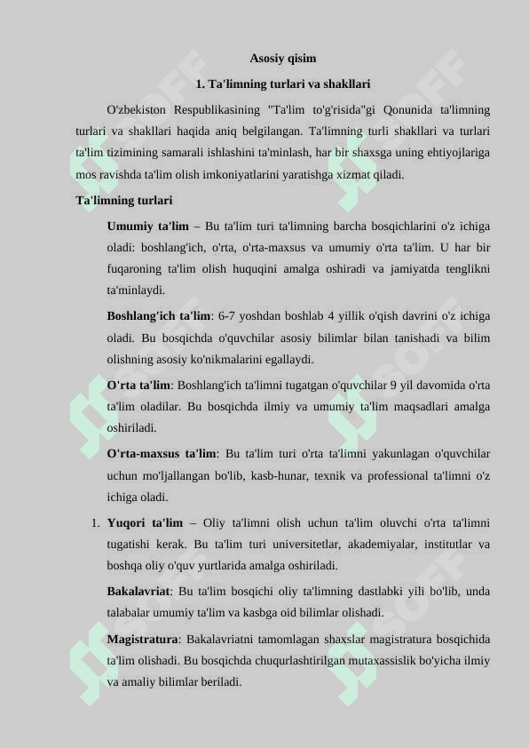 O'zbekiston Respublikasida ''Ta'lim to'g'risi ''dagi Qonunning mohiyati 5