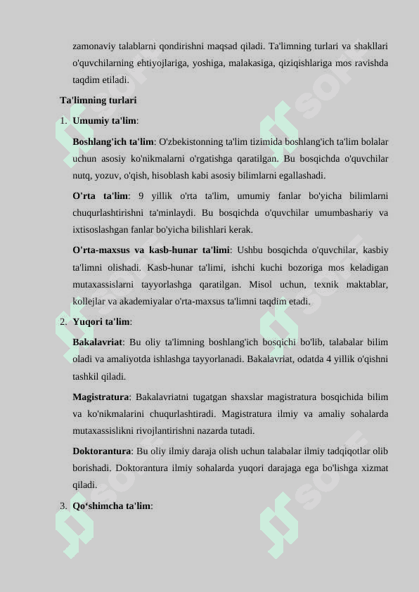 O'zbekiston Respublikasida ''Ta'lim to'g'risi ''dagi Qonunning mohiyati 7