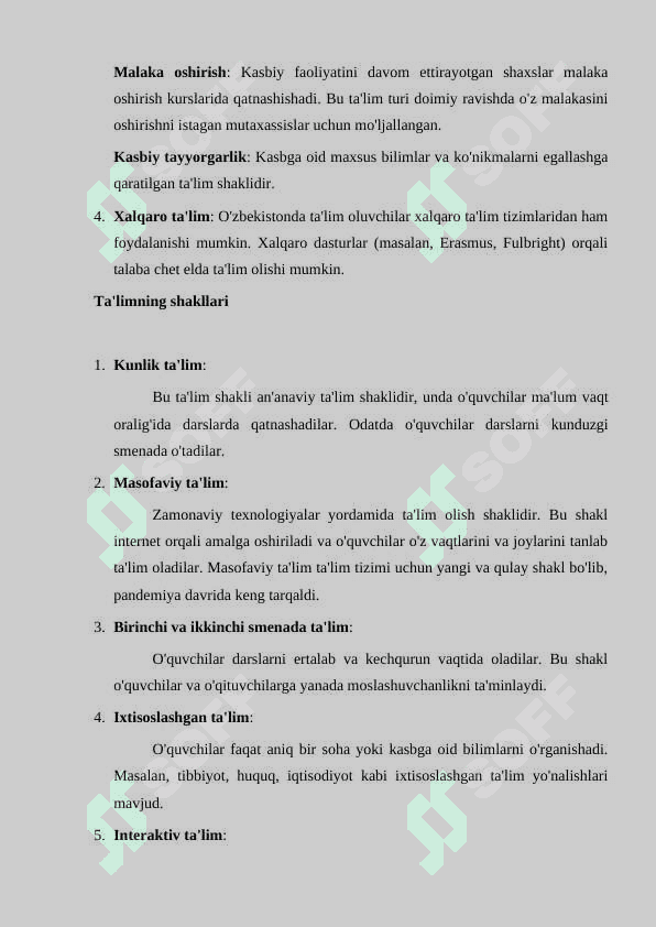 O'zbekiston Respublikasida ''Ta'lim to'g'risi ''dagi Qonunning mohiyati 8