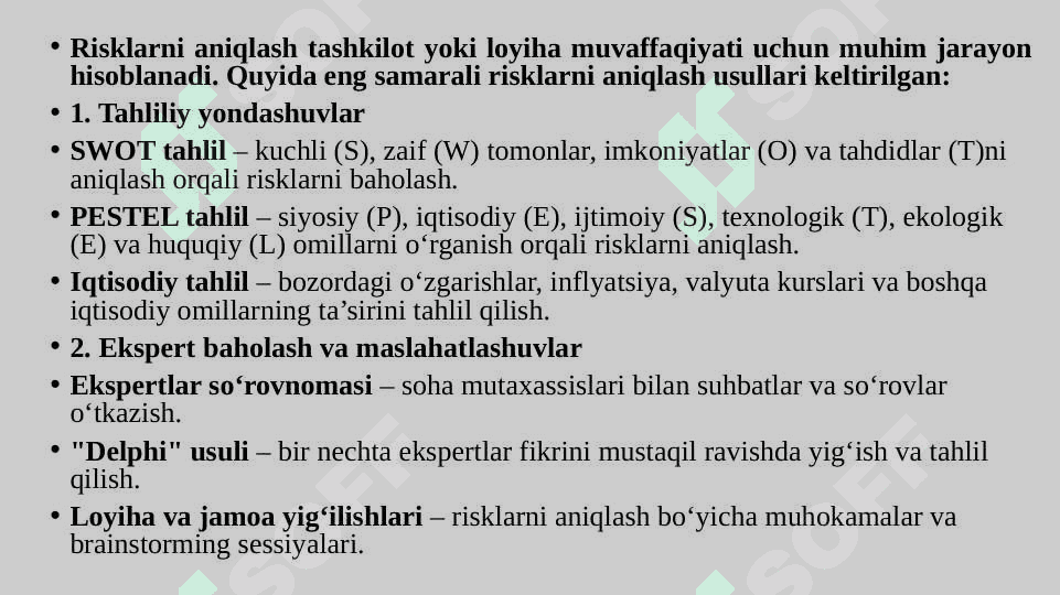 Rискларни бошқариш босқичлари ва бошқарув жараёни 8