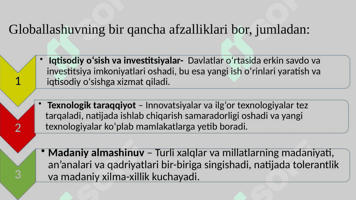 Globallashuvning afzalliklar 5