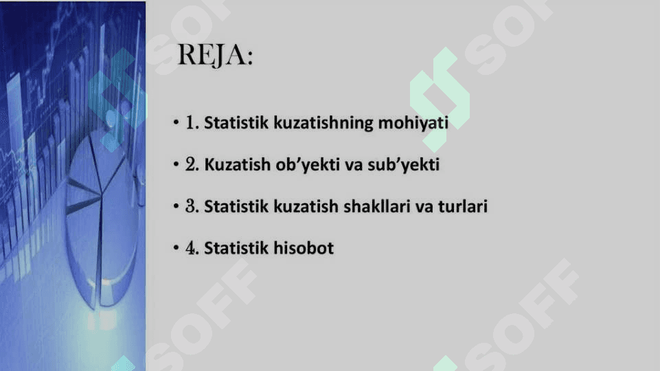 Statistik tadqiqotlarda statistik       kuzatishni tashkil etish 2