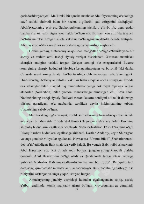 Buxoro amirligi tashkil topishi 7
