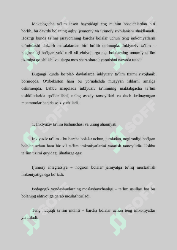 Maktabgacha taʼlim tashkilotlarida inklyuziv taʼlim tamoyillari 2
