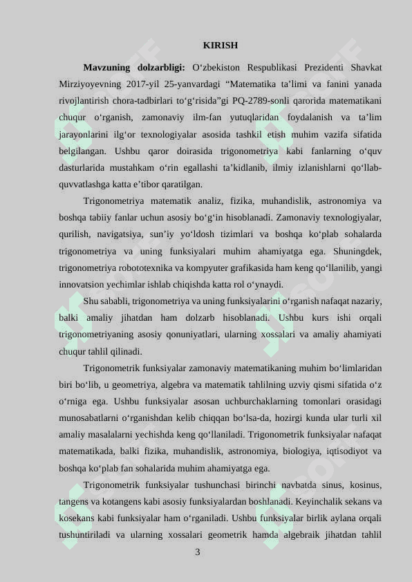 TRIGONOMETRIK FUNKSIYALAR VA ULARNING XOSSALARI 2