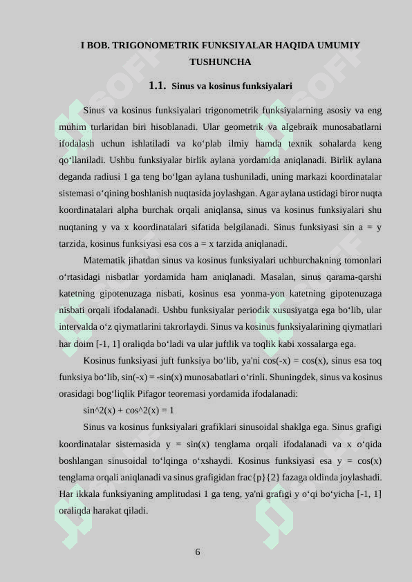 TRIGONOMETRIK FUNKSIYALAR VA ULARNING XOSSALARI 5