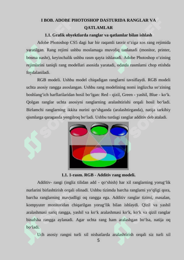 ADOBE PHOTOSHOP DASTURINING GRAFIK OBYEKTLARDA RANGLAR BILAN ISHLASH 4
