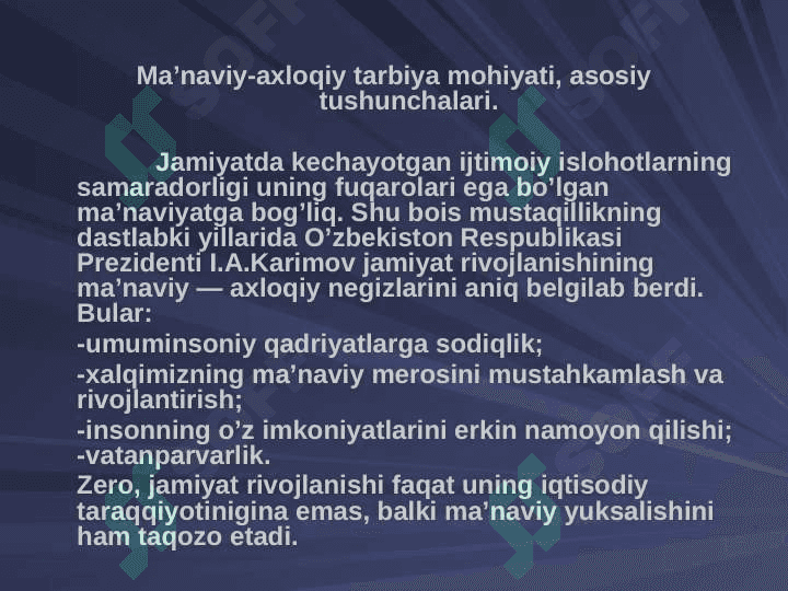 O’QUVCHILARNI MA’NAVIY-AXLOQIY TARBIYALASH 2