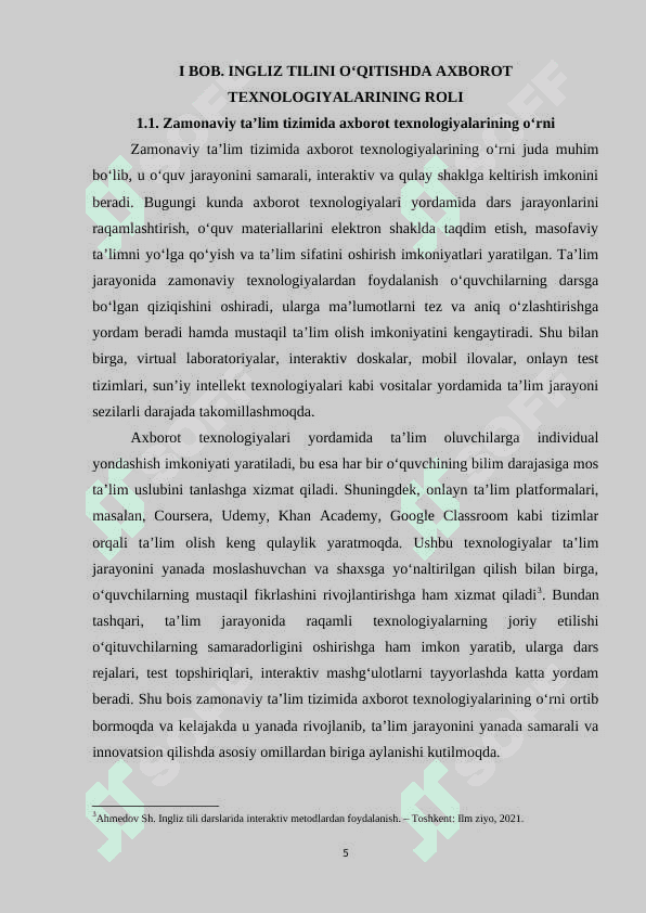 INGLIZ TILINI OʻQITISHDA AXBOROT TEXNOLOGIYALARIDAN UNUMLI FOYDALANISH 4