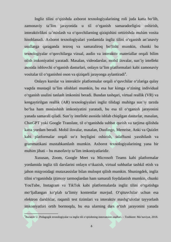INGLIZ TILINI OʻQITISHDA AXBOROT TEXNOLOGIYALARIDAN UNUMLI FOYDALANISH 5