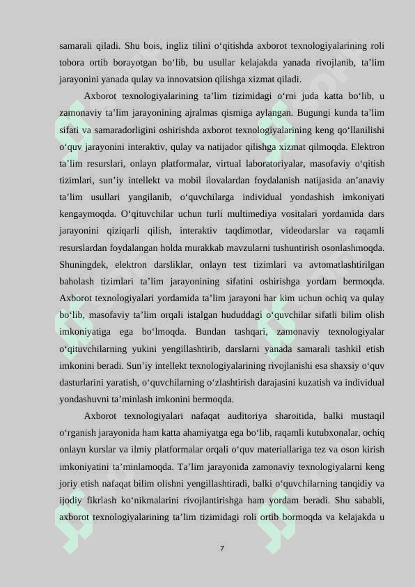 INGLIZ TILINI OʻQITISHDA AXBOROT TEXNOLOGIYALARIDAN UNUMLI FOYDALANISH 6