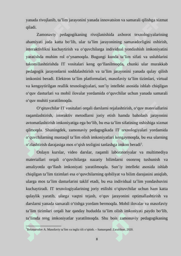 INGLIZ TILINI OʻQITISHDA AXBOROT TEXNOLOGIYALARIDAN UNUMLI FOYDALANISH 7