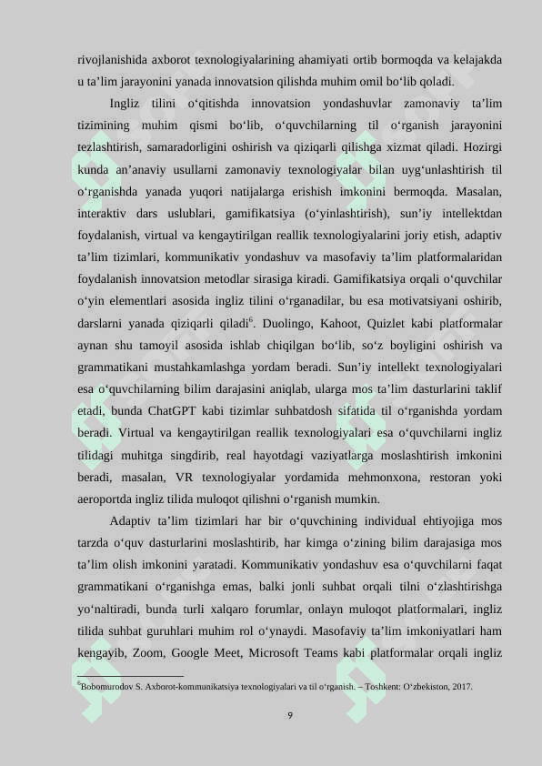 INGLIZ TILINI OʻQITISHDA AXBOROT TEXNOLOGIYALARIDAN UNUMLI FOYDALANISH 8