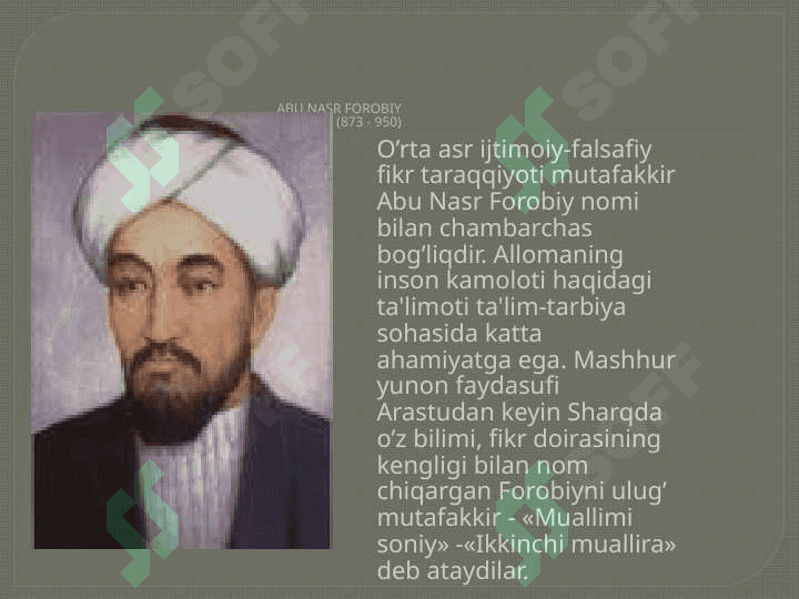 Sharq mutafakkirlarining sotsiologik qarashlari. 5